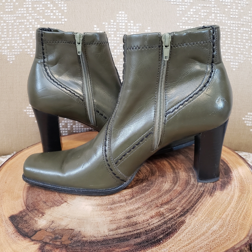 FRANCO SARTO | SHOOTIES SQUARE-TOED HEELED olive